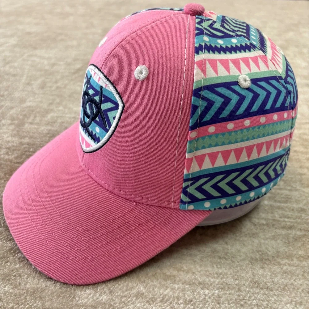 Ariat Youth Pink Aztec Print Baseball‎ Cap Girl's One Size
